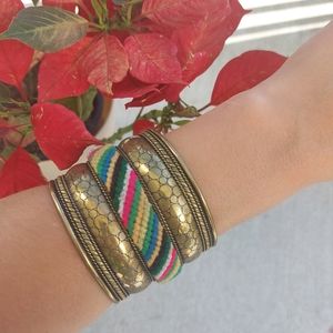 🌺Brass & Friendship Bracelet Cuff